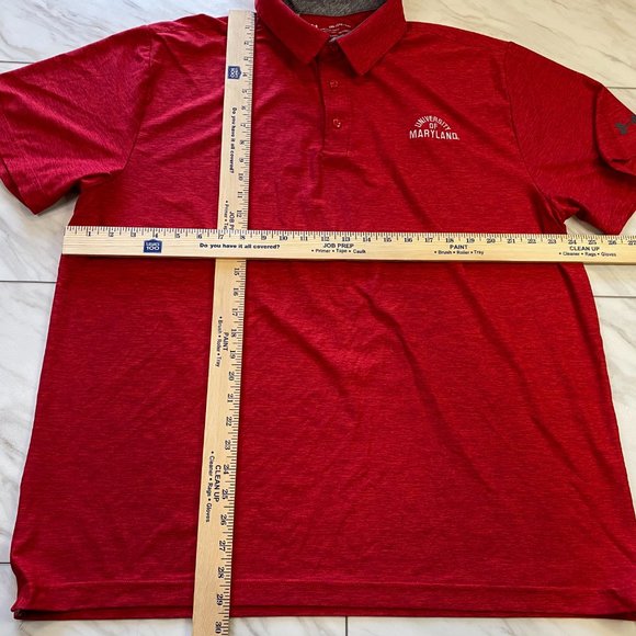 Under Armour HeatGear Red Maryland Terrapins Terps Performance Golf Polo 2XL XXL - Picture 6 of 6